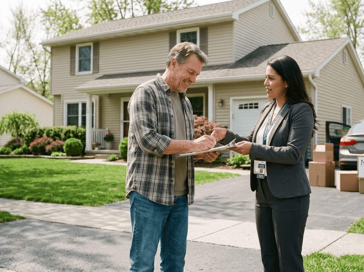 an maerican selling his home to a fast cash home buyer